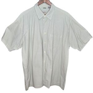 IZOD Vintage Button Up Shirt Short Sleeve Gingham Check Pattern Green‎ Men's XL